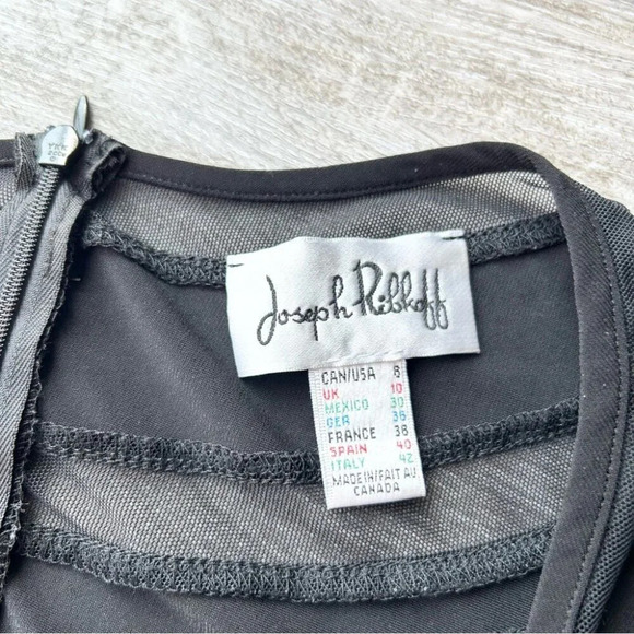 Joseph  Ribkoff Boat Neck Sheath Dress with Mesh Inserts - Picture 7 of 16